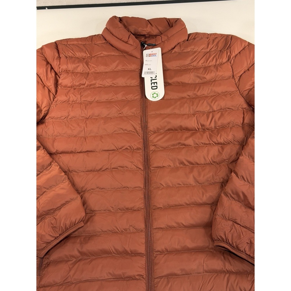 32 Degrees Heat Packable Puffer Jacket Men's XL Burnt Orange Lightweight NWT